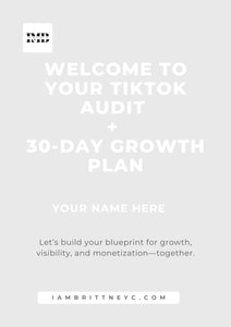 1:1 Mentorship: TikTok Social Media Audit + 30-Day Growth Plan