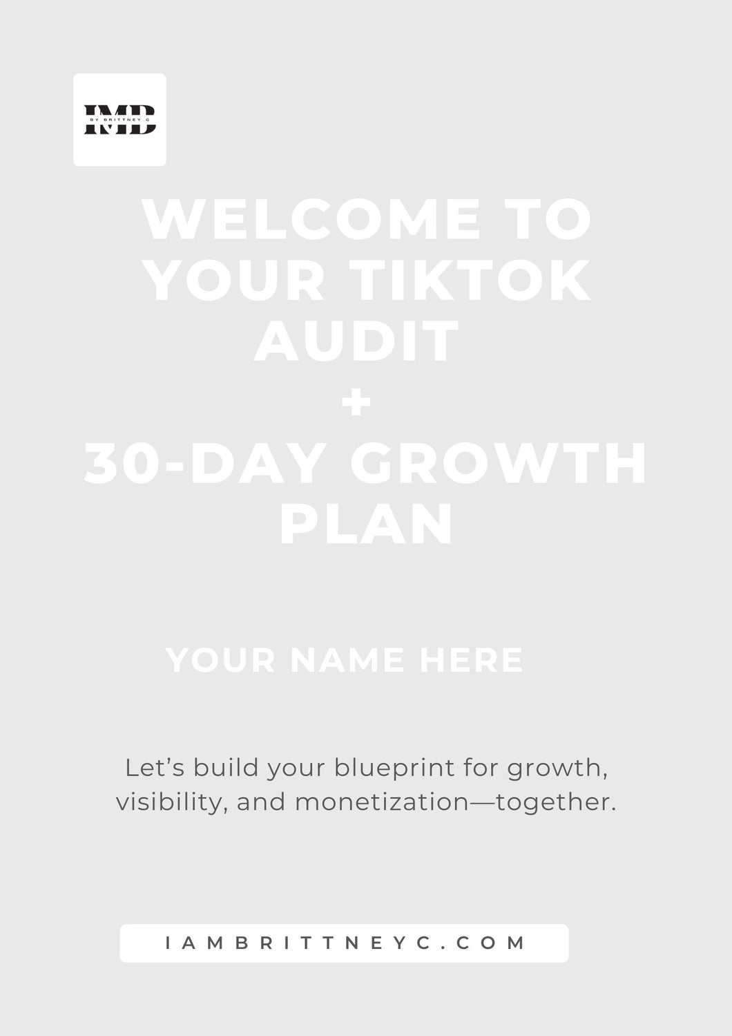 1:1 Mentorship: TikTok Social Media Audit + 30-Day Growth Plan